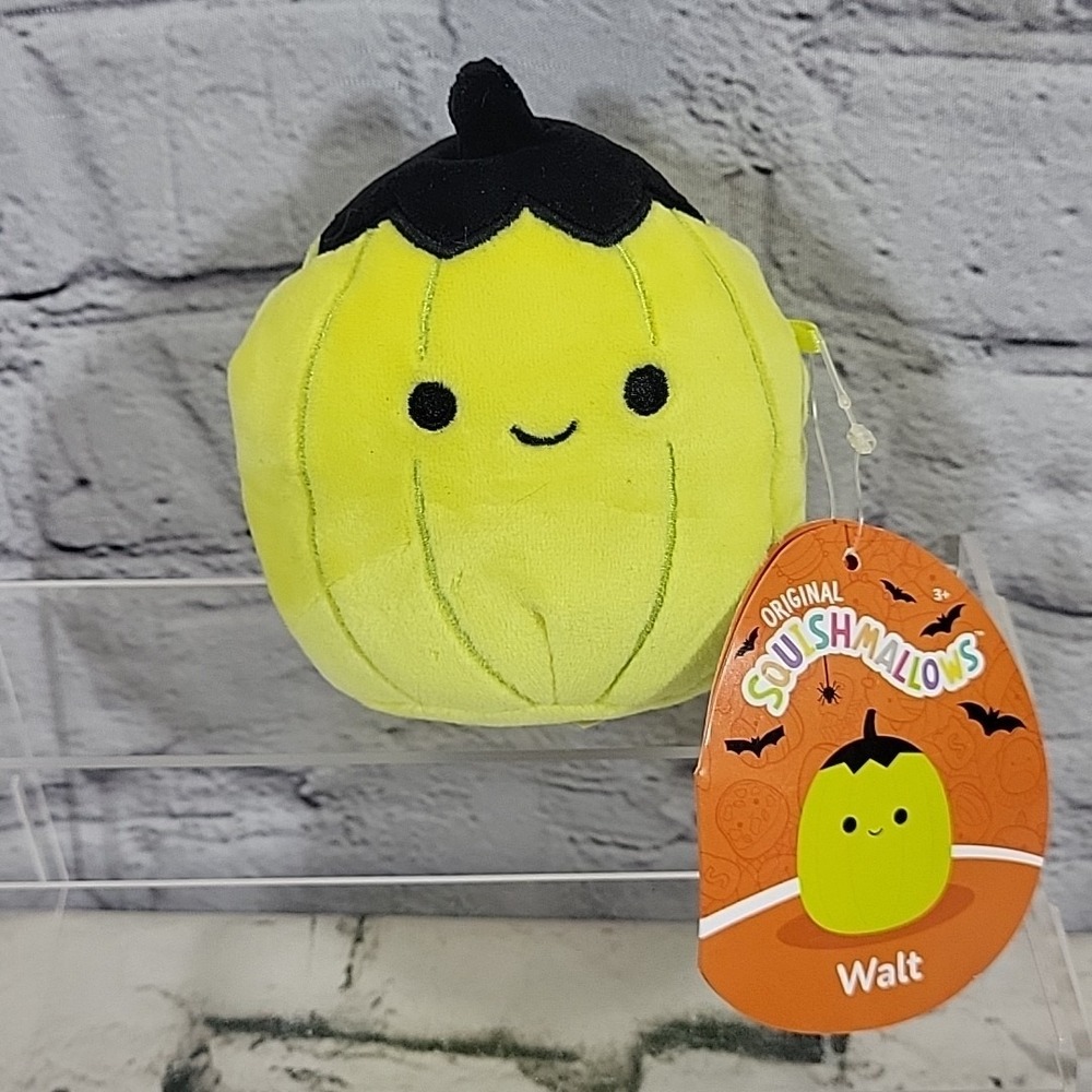 Original Squishmallows Halloween 4" Walt The Yellow Pumpkin New NWT